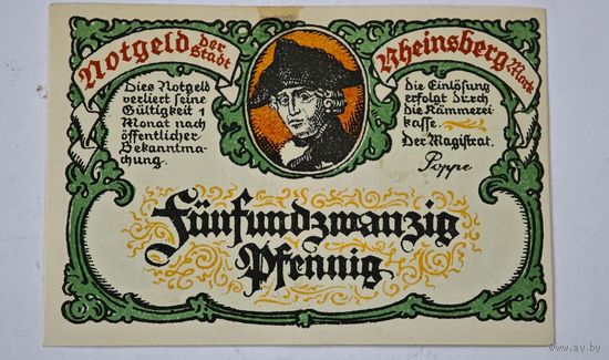 1921 год 25 пфеннигов Германия нотгельд