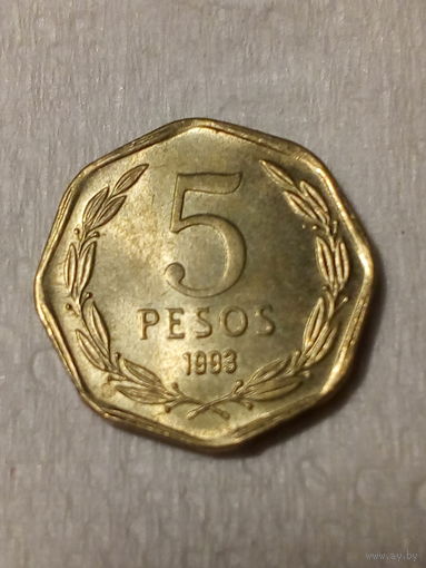 5 песо Чили 1993 год