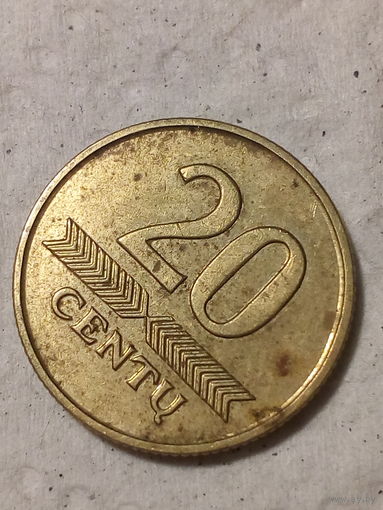 20 центов Литва 2007 год