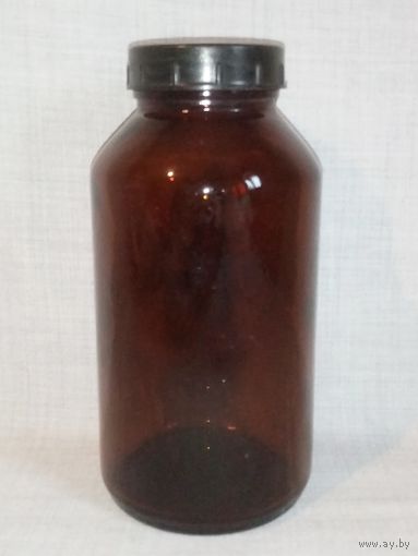Бутыль банка 1л СССР лабораторная тёмное стекло