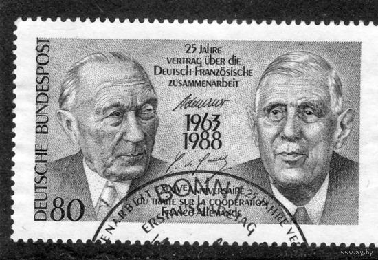 Германия. Mi:DE 1351, 25-летие. немецко-французского сотрудничества.Главы государств. 2010