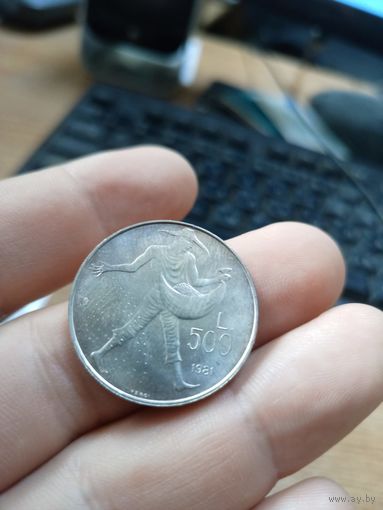 500 лир 1981 год Сан Марино сеятель.2000 лет со дня смерти Вергилия