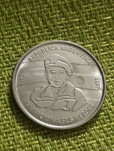 Аргентина 2 песо, 2007 г ( 25 лет оккупации Фолклендских островов )