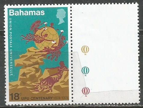 Багамы. 100 лет Всемирному Почтовому Союзу. 1974г. Mi#369.