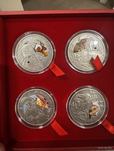 Серия Три мушкетера- 4 монеты по 20 рублей 2009г.