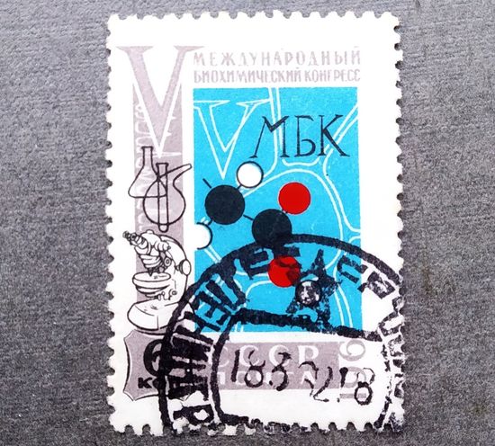Марка СССР 1961 год Международный биохимический конгресс