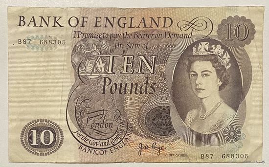 Банкнота 10 фунтов 1966 год. Великобритания