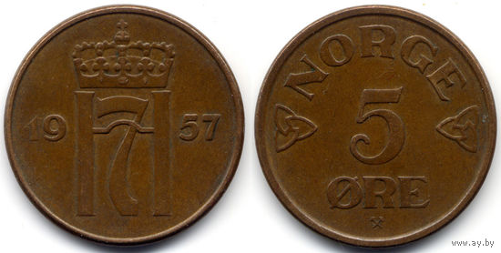 5 эре 1957, Норвегия