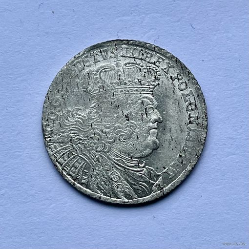 Монета СЕРЕБРО Польша ОРТ 18 грошей 1755 год АВГУСТ lll ОТЛИЧНЫЙ