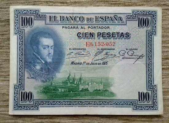 Werty71 Испания 100 песет 1925 банкнота