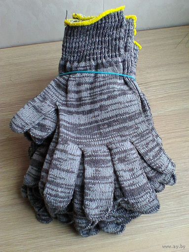 Десять Пар Перчаток Рабочих - Вязаные - Одним Лотом.