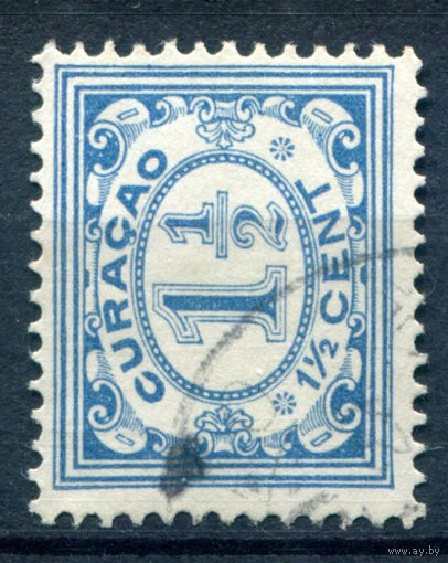 Нидерландские колонии - Кюрасао - 1921г. - цифры, 1 1/2 с - 1 марка - гашёная [Mi 68]. #3-WB-97-A-1