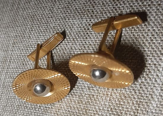 Запонки латунь позолота, СССР, винтаж.