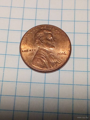 1 цент США 2016 D год