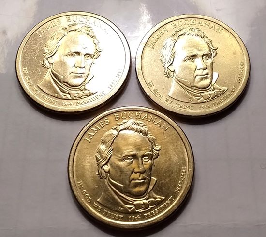1 доллар США 2010 г. 15-й Президент Джеймс Бьюкенси