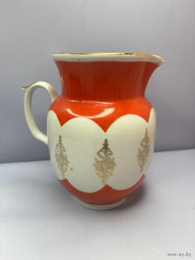 Винтажный кувшин "Золотая роза". Фарфор Городницкий фз, роспись. СССР, 1980-е.