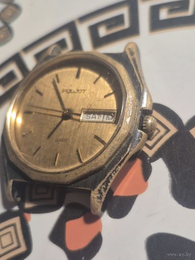 Часы полет кварц. Poljot . Рабочие без задней крышки