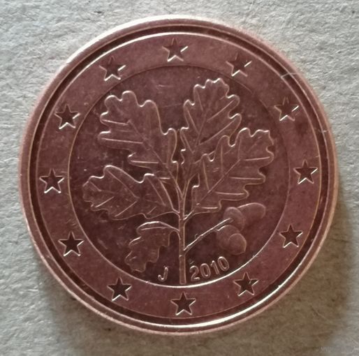 Германия 5 евроцентов, 2010 г. отметка мд "J" - Гамбург, KM# 209