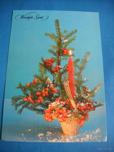 Открытка. С Рождеством Польская ( Wesotych Swiat ). 1987 г. Чистая.