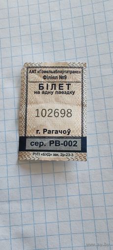 Талон на проезд г. Рогачев