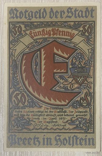 Нотгельд 50 пфеннигов 1921 год. Прец. Веймарская республика.