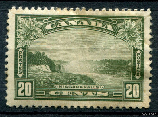 Британские колонии - Канада - 1935г. - ландшафты, виды, ниагарский кодопад, 20 с - 1 марка - MH, есть небольшое пятно на лицевой стороне (справа) [Mi 192]. #3-WB-92-A-1