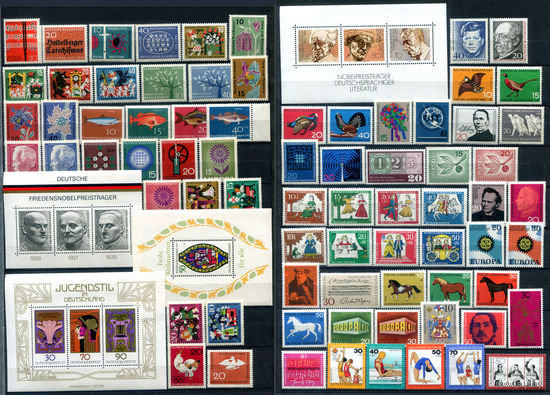 ФРГ с 1962 года - полные серии - 70+ марок и 4 блока - MNH, 7 марок с незначительными дефектами. #O-W-126-E-1