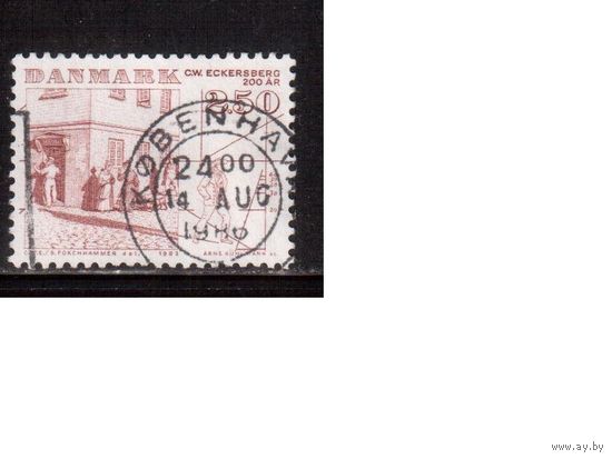 Дания-1983, (Мих.791)  гаш., Искусство, Графика,Личности