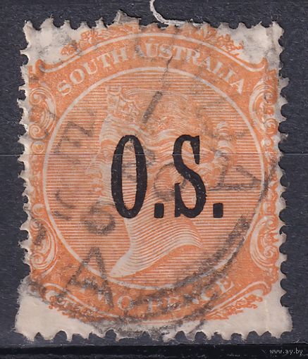 191.Aust. Великобритания. Австралийские штаты. Южная Австралия. Служебные. Виктория. Стандарт. Надпечатка O. S. 1894 г. 2p. Mi.#32A.