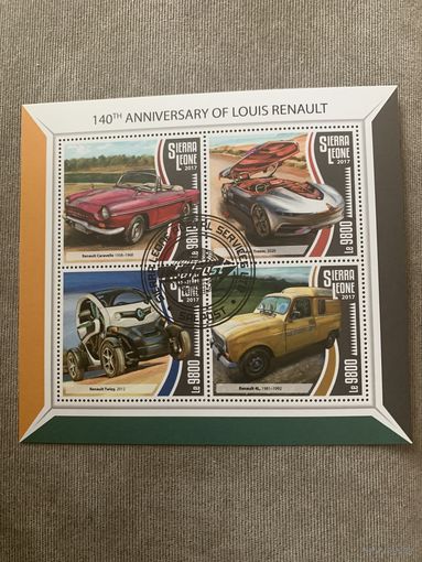Сьерра Леоне 2017. Автомобили Renault. Малый лист