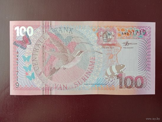 Суринам 100 гульденов 2000 UNC