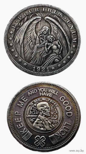Сувенирная монета 1 доллар 1921 Тёмный Ангел
