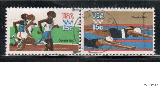 США-1979, (Мих.1399-1399) , гаш. , Спорт, ОИ-1980 в Москве ,