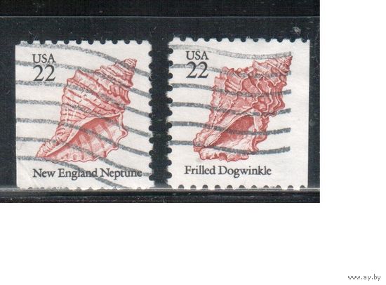 США-1985, (Мих.1743 ),  гаш., Стандарт, Раковины , 2 зубцовки(1)