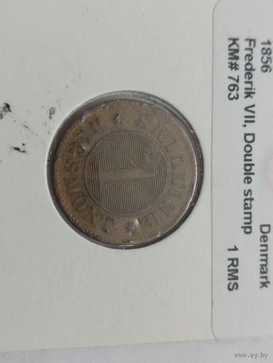1 скилинг 1856 год Дания