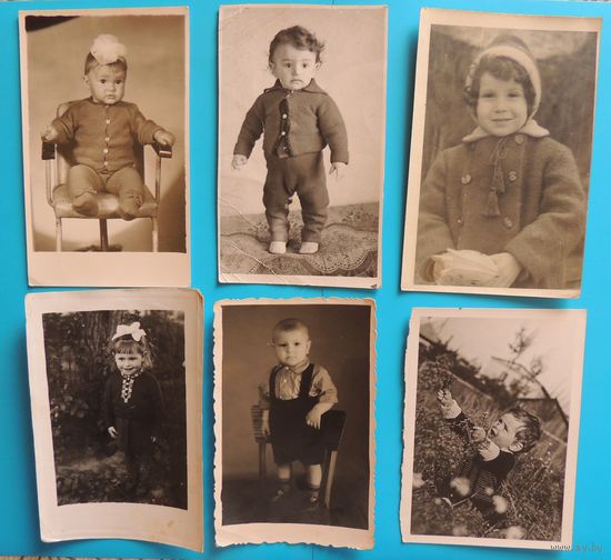 Фото "Дети", 1940-1960-е гг., Бел., 6 шт.
