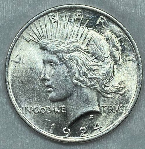 Доллар мирный 1924 США ярчайшая!