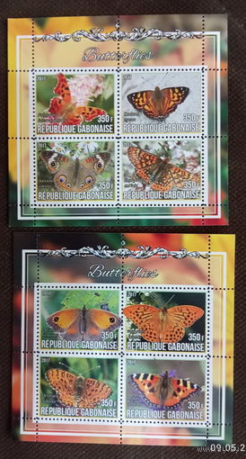 СЕРИЯ БЛОКОВ  БАБОЧКИ НАСЕКОМЫЕ фауна   MNH