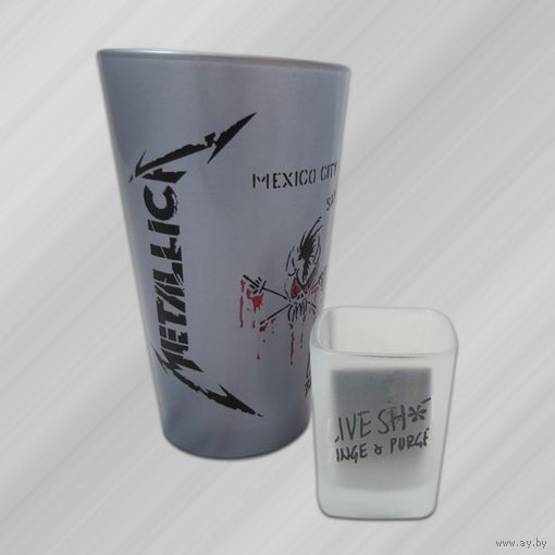 Стакан и стопка Metallica - Live Shit Binge and Purge Pint & Shot Glass 2012. Лимит. издание в 500 копий