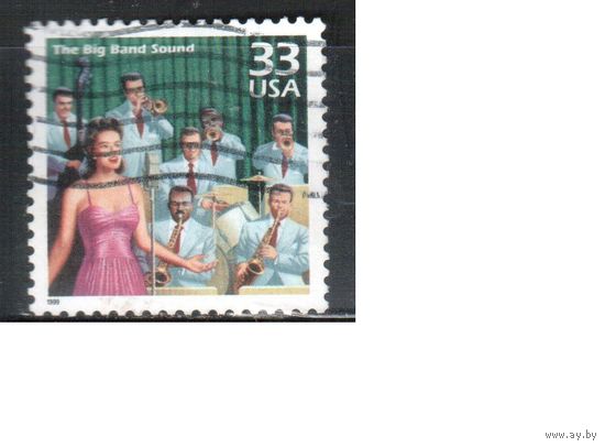США-1999 (Мих.3084) , гаш., Певцы и музыканты