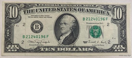 10 долларов США. 1990г-1993г