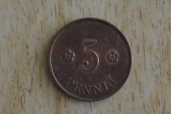 Финляндия 5 пенни 1936 с 1 руб