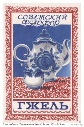 Спичечные этикетки.Гросс сувенирный. Советский фарфор - Гжель.1979 год