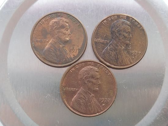 1 цент США 1977 года  буква D лот 7