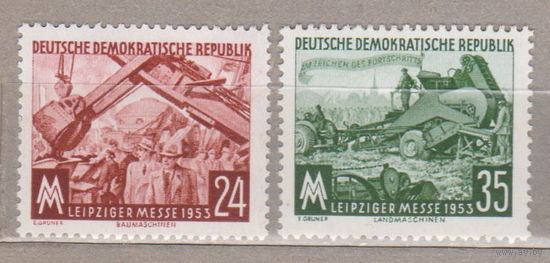 Техника машины трактора Лейпцигская ярмарка ГДР 1953 год лот 14 (8) ПОЛНАЯ СЕРИЯ ЧИСТАЯ менее 30 % от каталога по курсу 3 р
