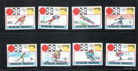 Руанда-1972(Мих.479-486) , ** ,  Спорт,  Зимняя  ОИ-1972,(полная серия)