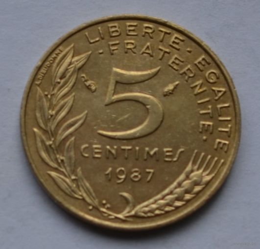 Франция, 5 сантимов 1987 г.