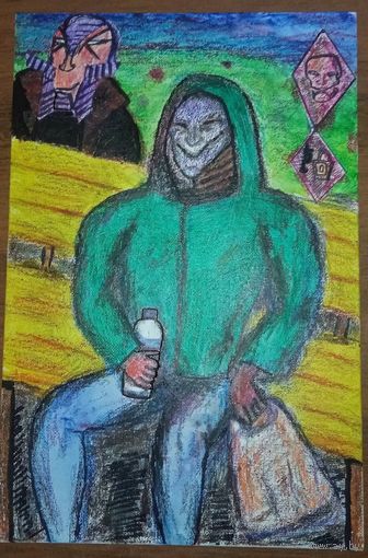 Картина холст 30 на 20см акрил весна авторская