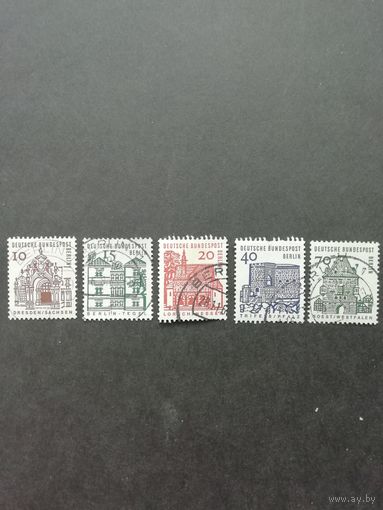 Западный Берлин 1965 серия марок "Стандарт" (гашеные с клеем и без клея) Mi.242-245,248 каталог 6.50 евро