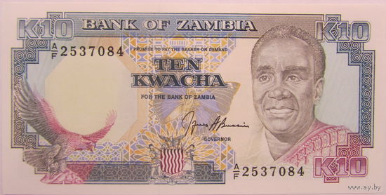 Замбия 10 квача 2009 г  UNC.